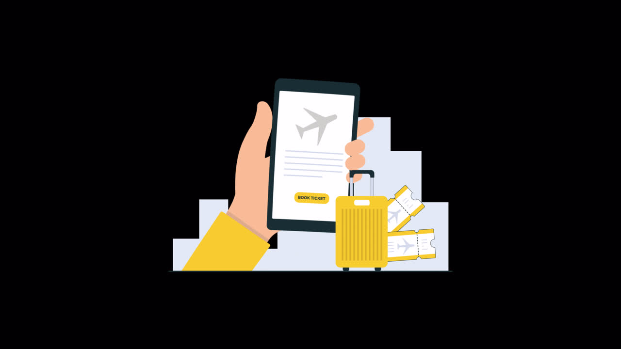 Booking af flybilletter online med en mobilapp.