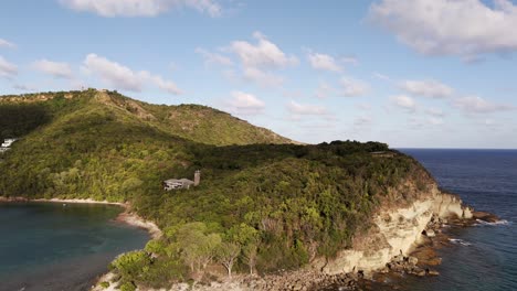 aerial view of pillars of hercules limestone rocks in antigua and barbuda.