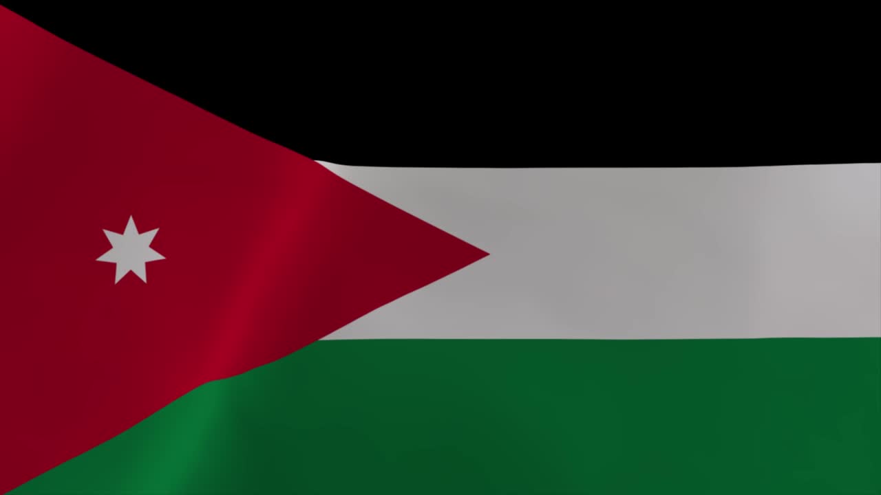 jordania agitando la bandera animación 4k fondo de papel tapiz en movimiento