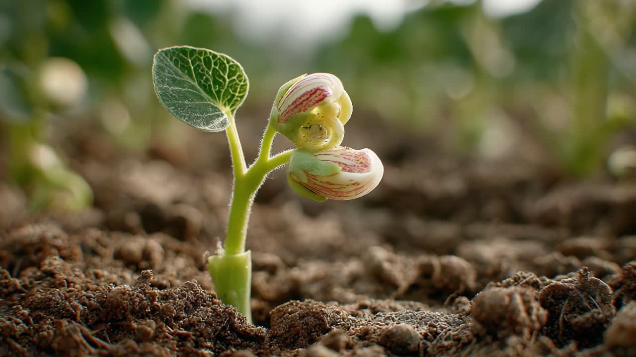 The Resilient Sprout: A Close-Up Journey of New Plant Growth Emerging from Fertile Soil, Symbolizing Hope and Renewal in Nature's Cycle