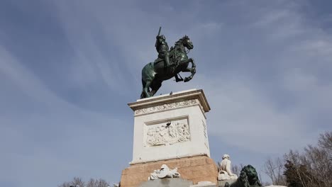 felipe iv monument at orient square in madrid