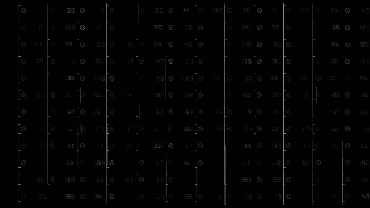 Abstract digital interface with flowing data and numbers