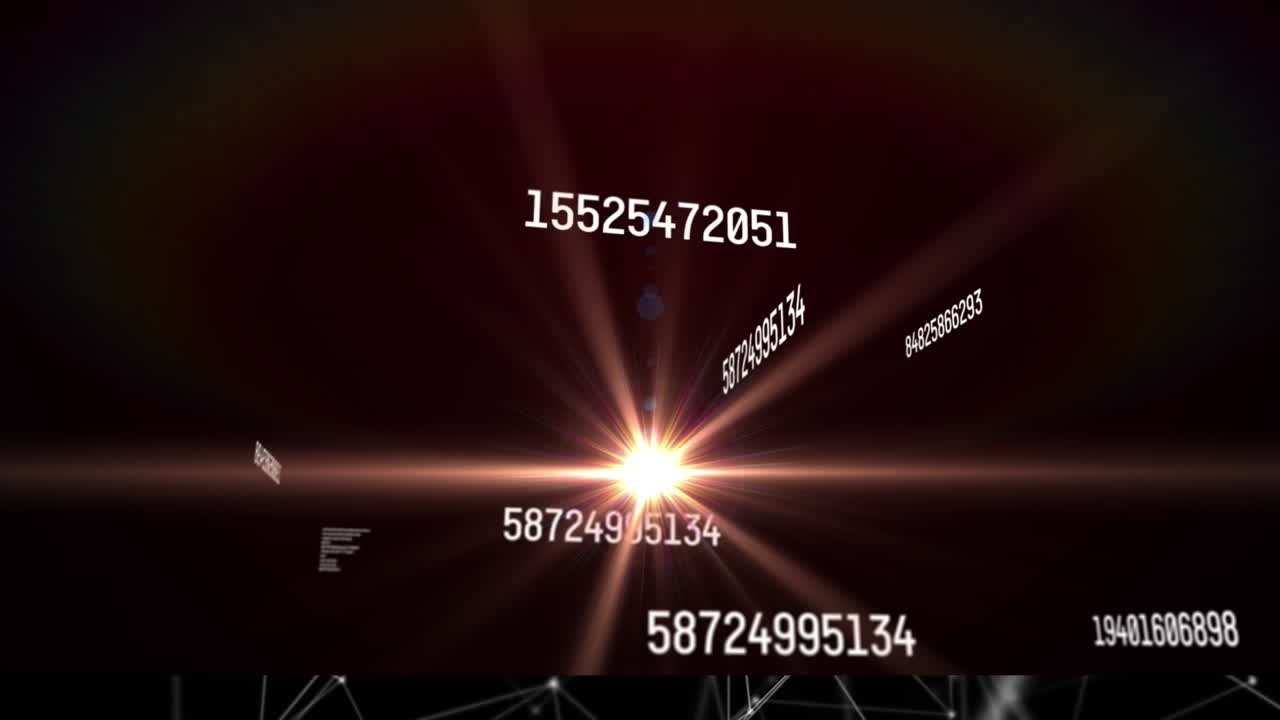 밝은 빛에 따라 숫자가 변하는 데이터 처리의 애니메이션