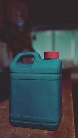 blue plastic container