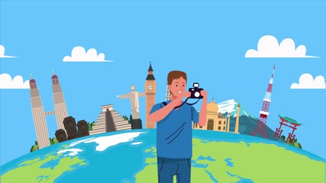 viajar a los monumentos del mundo y fotógrafo turístico en el planeta tierra