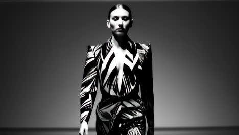 black and white fashion suit