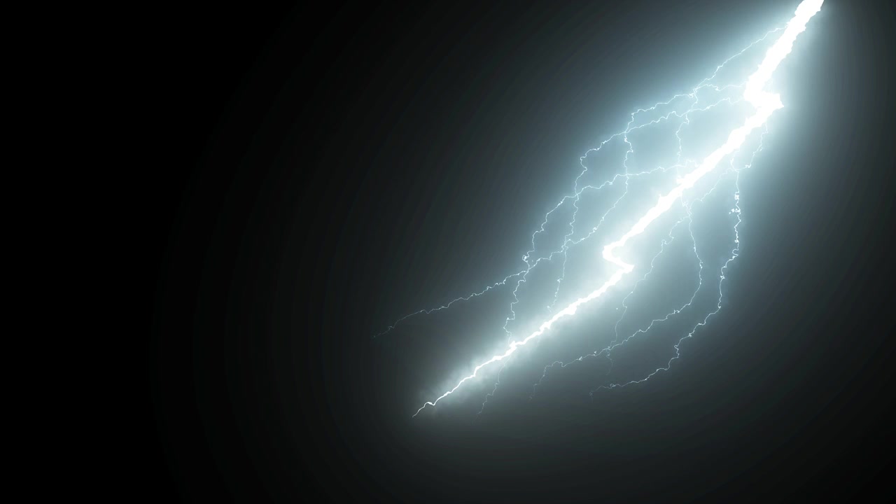 Rayo blanco impactando sobre fondo negro