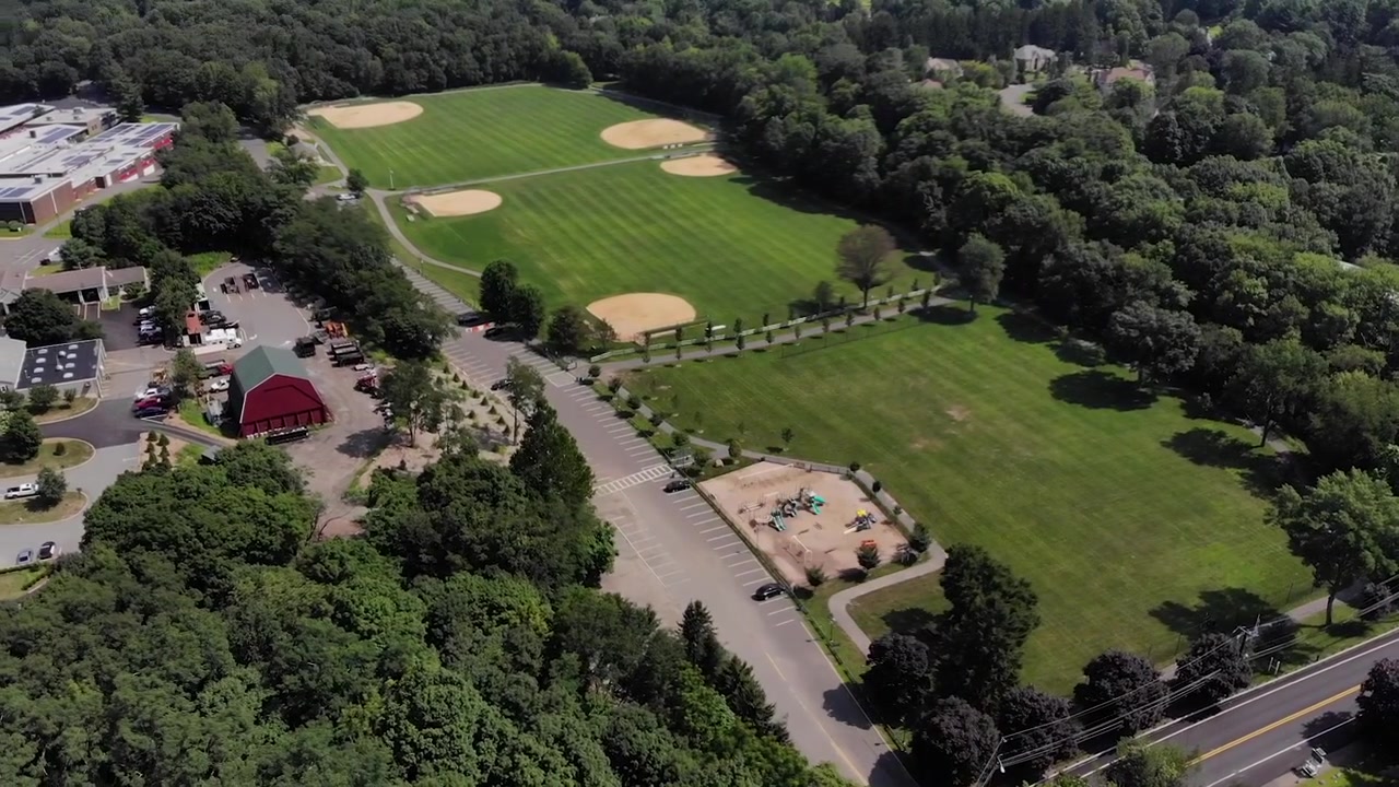 4K Drone shot over a beautiful park