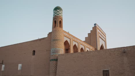 khiva uzbekistan fortress ichan kala minaret on the madrasah mohammed rahim khan 3