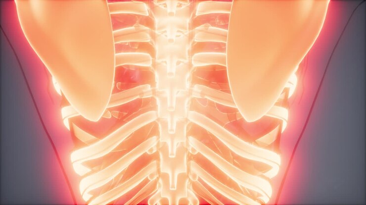 Transparent Human Body with Visible Bones