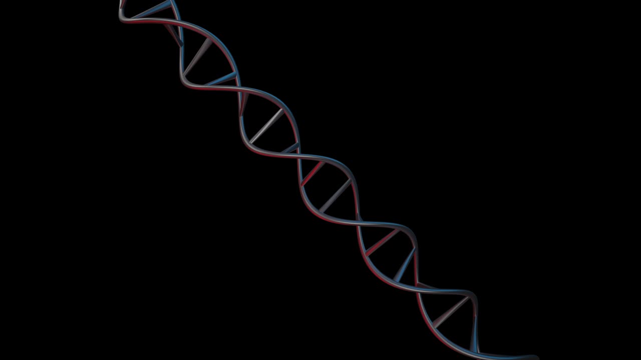 dna diagonal 4k 3d render alpha canal de la manzana de los prores