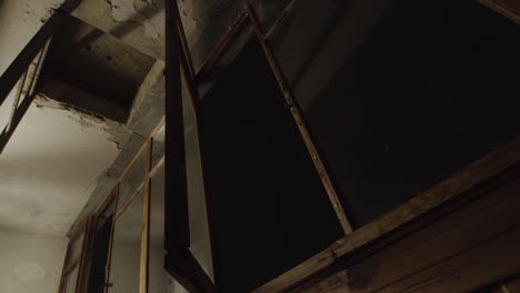 old wooden cabinet in a derelict building