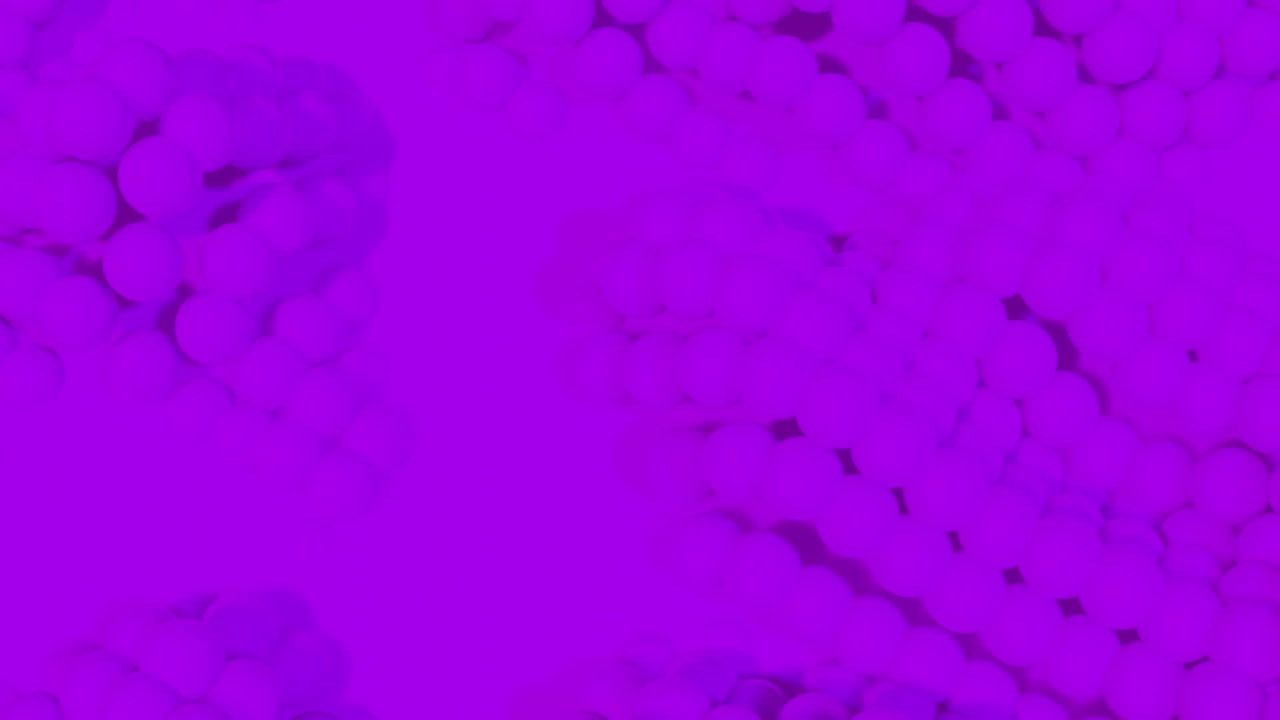 moléculas flotantes sobre las bolas púrpuras pulsantes