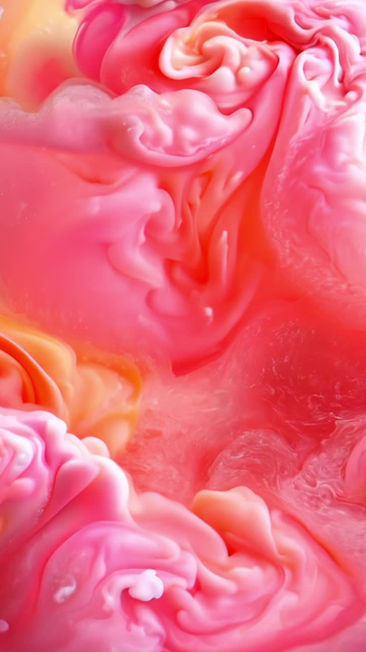 A colorful swirl of pink, orange, and yellow candy. The candy is made of sugar and is very soft