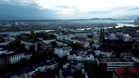 skyline aerial of city bonn, germany.