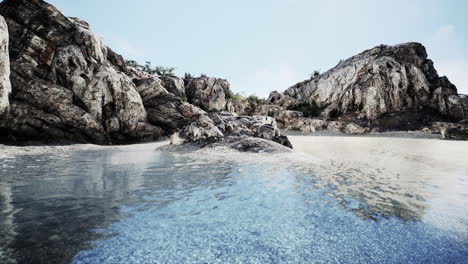 basalt rocks in the ocean