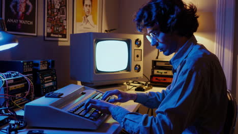 retro programmer at work