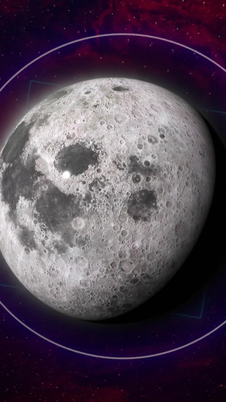Animação de formas coloridas sobre planeta no céu com estrelas