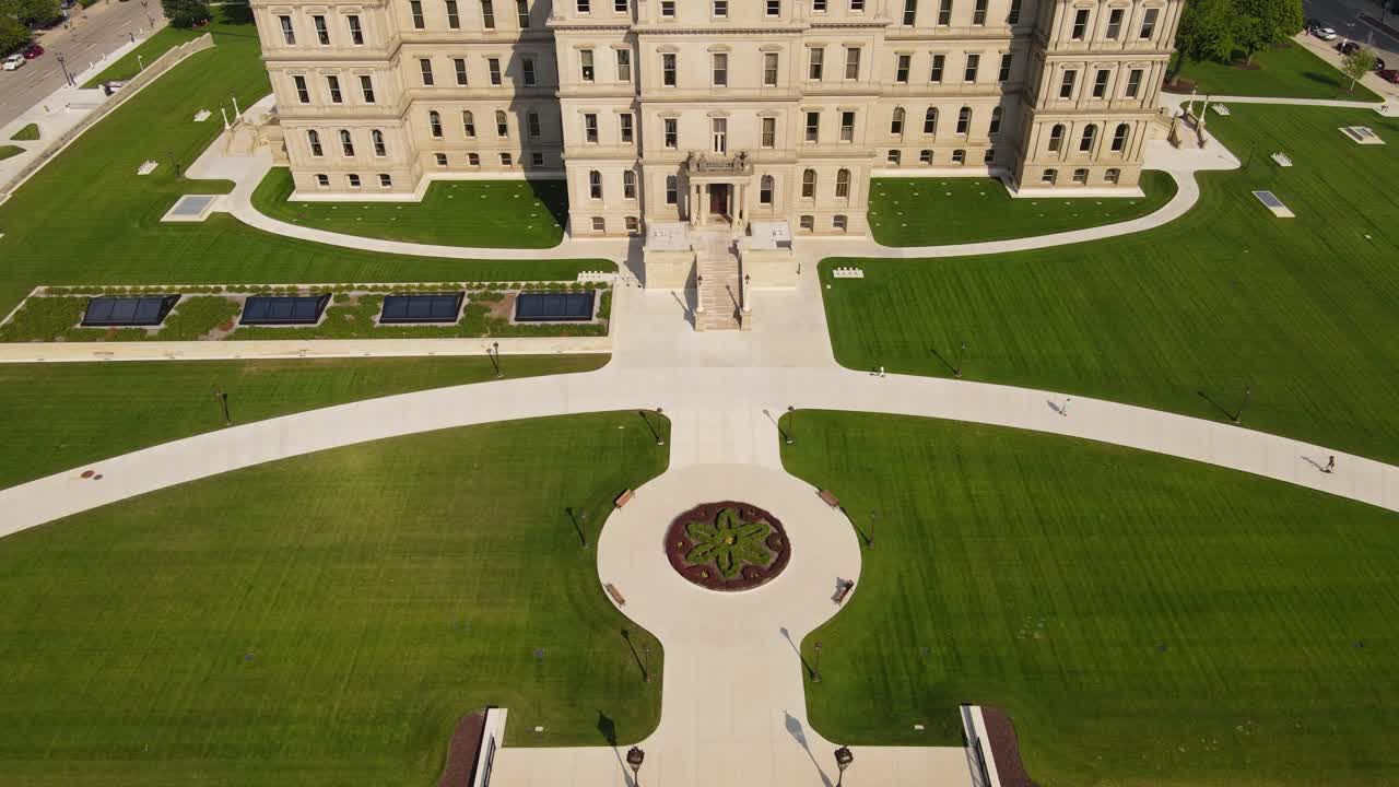 Historic Michigan state Capitol building located in downtown Lansing Michigan