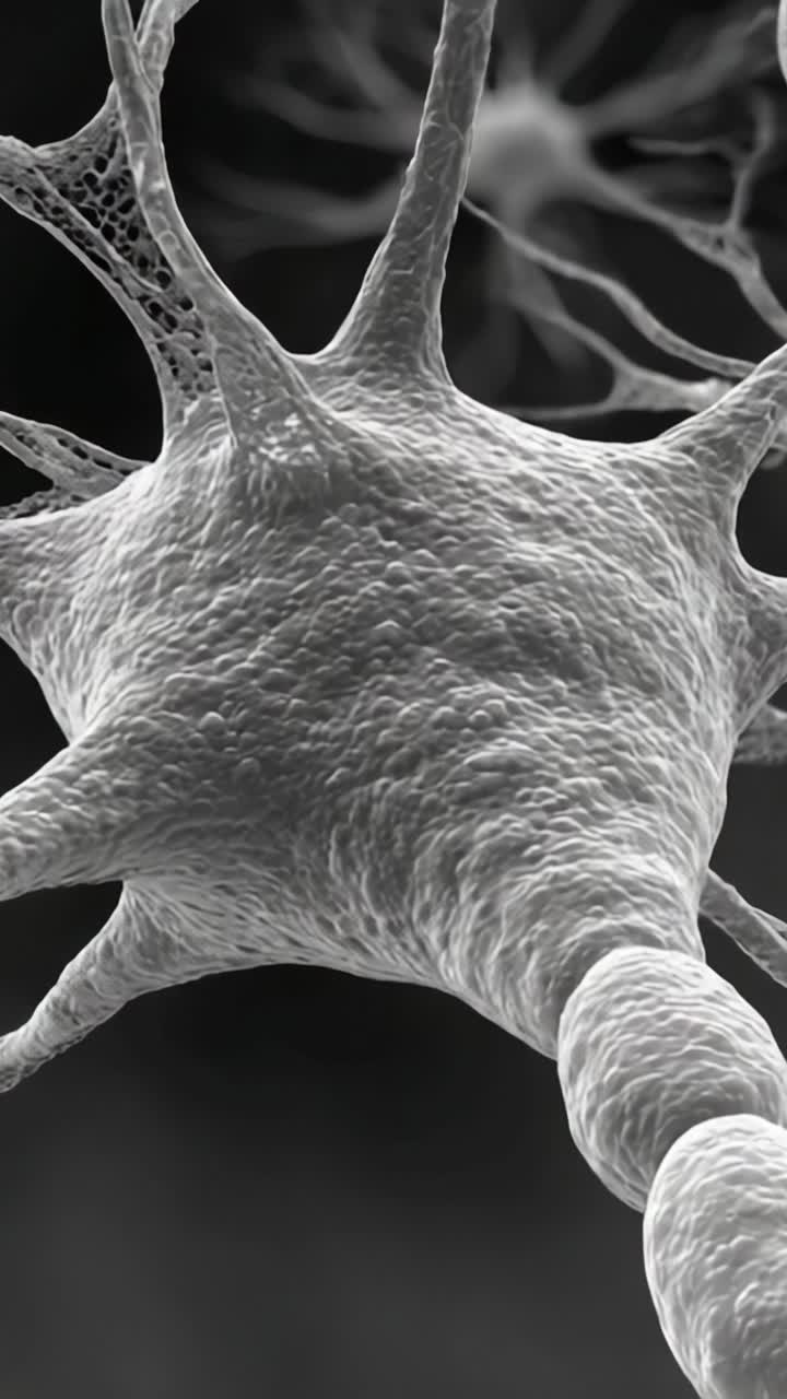 Dettagli Intricati di un Neurone: Vista Microscopica che Cattura la Complessa Struttura delle Cellule Neuronali Mostrando la Loro Morfologia e Connettività Uniche