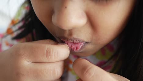 child eating something