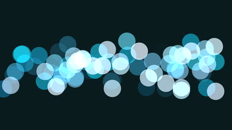 círculos brillantes simétricos patrones azules y blancos sobre un fondo negro