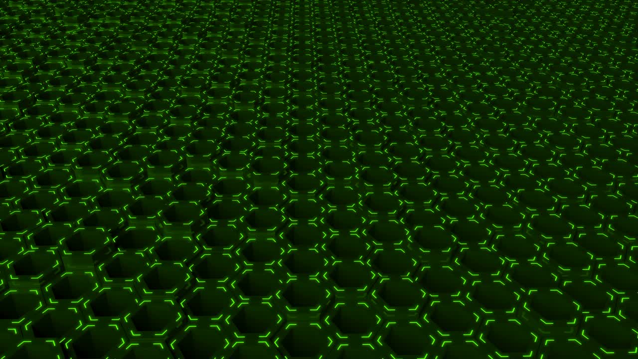 fondo de hexágono en bucle abstracto de 4k verde