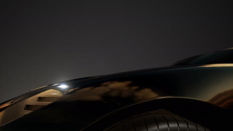 coche deportivo de lujo en un estudio oscuro con luces brillantes