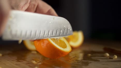 slicing oranges for orange wine