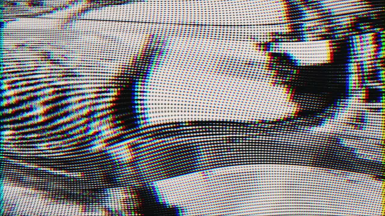 monocromo vintage futurista de moda fondo reluciente con efecto de aberraciones cromáticas