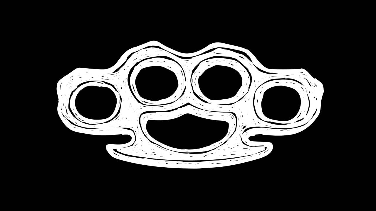 Håndtegnet knojernsillustration på sort baggrund