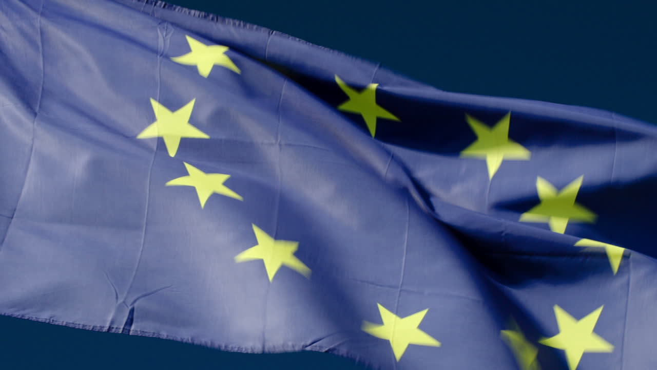 Fluttering flag of European Union