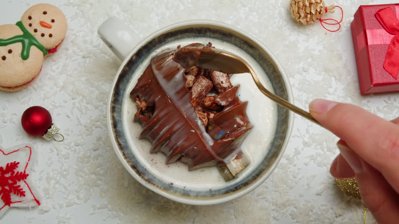 Christmas Hot Chocolate with Festive Decorations