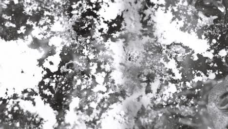 fondo de textura líquida macro alfa en movimiento negro y blanco