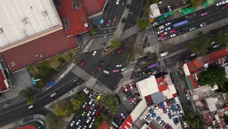 Hiperlapso-Del-Caótico-Intersección-De-Avenida-Universidad-Y-Copilco,-Coyoacán-Ciudad-De-México