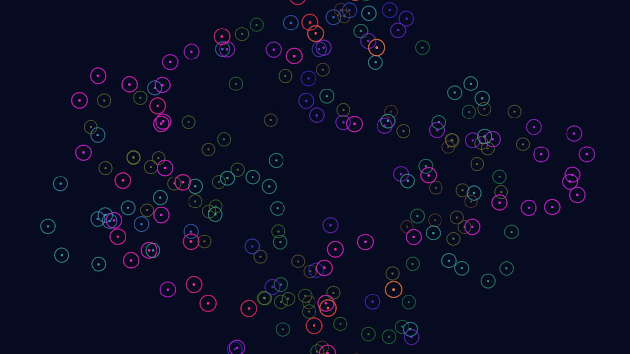 Night sky with random flying rainbow glitters