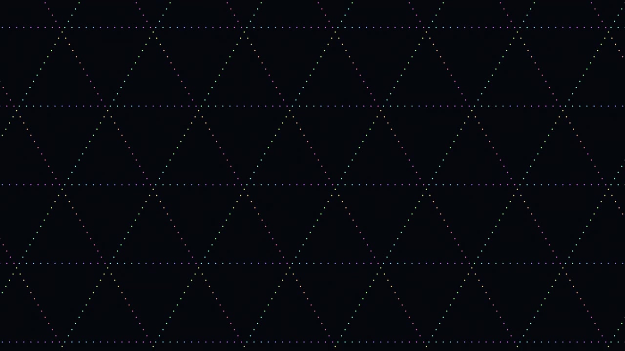 Abstract dotted triangle pattern background with colorful glowing lights