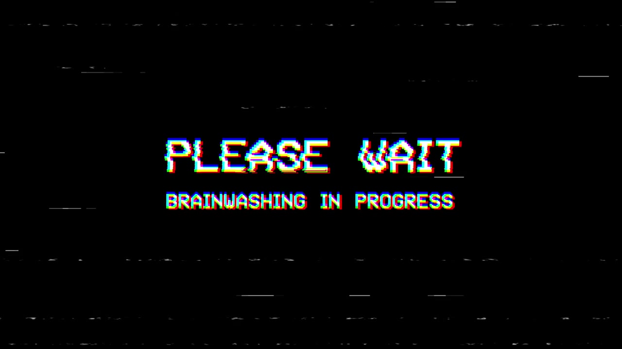 Retro Glitch Text Message Brainwashing in Progress