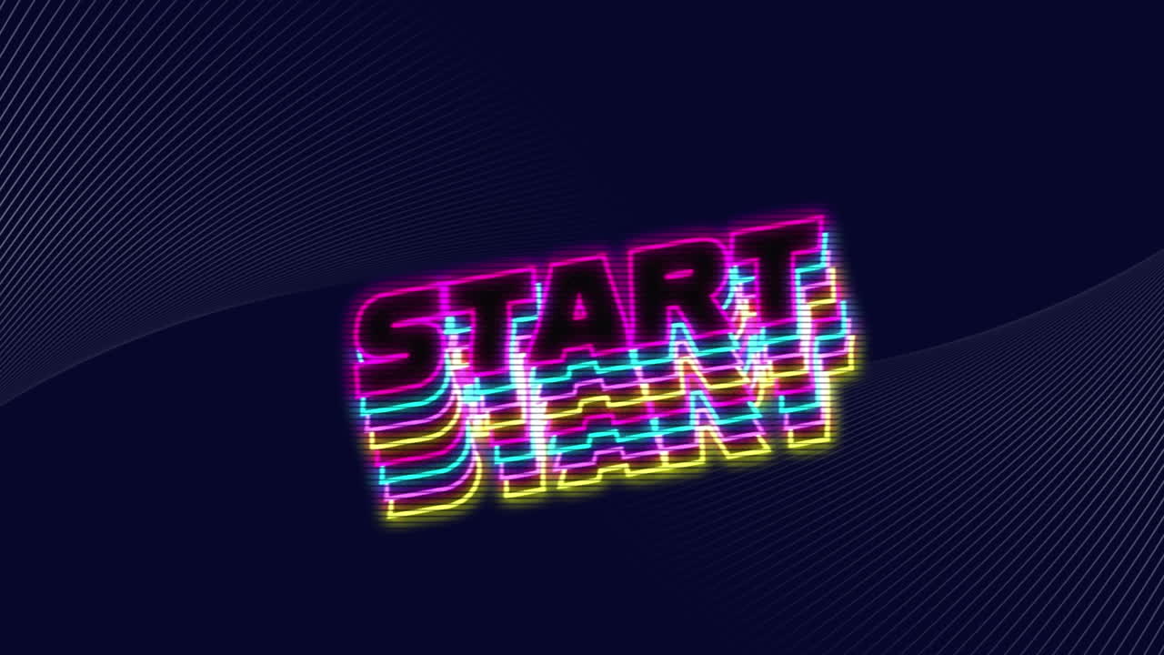 Animation of start text over moving lines