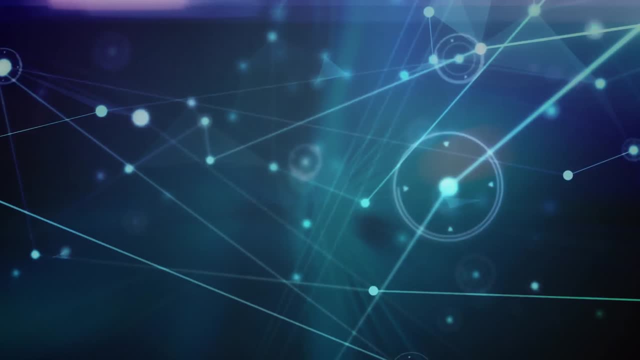 animación de la red de conexiones sobre fondo azul