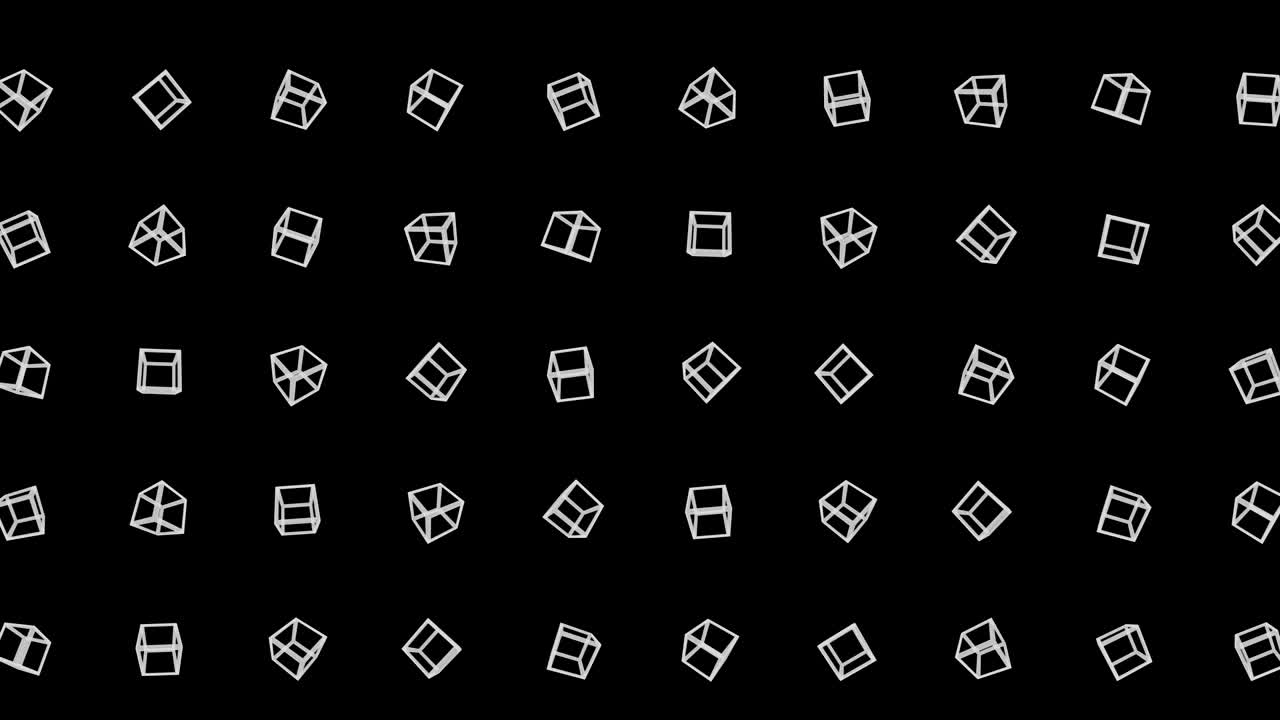 patrón de cubo geométrico. baile de cubo. animación de bucle de símbolo de negocio. diseño de red de negocios.