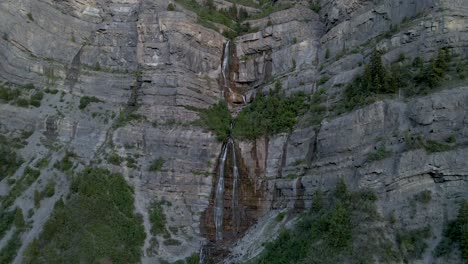 bridal veil falls in provo canyon, utah, usa, in late spring