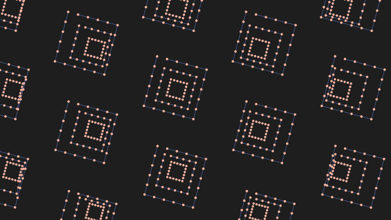 patrón de cubos de neón futurista de puntos y líneas