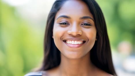 mujer sonriente