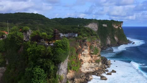 scenic view of the uluwatu temple in bali, indonesia - aerial shot