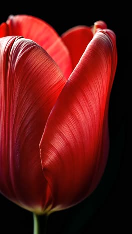 primer plano de un tulipán rojo
