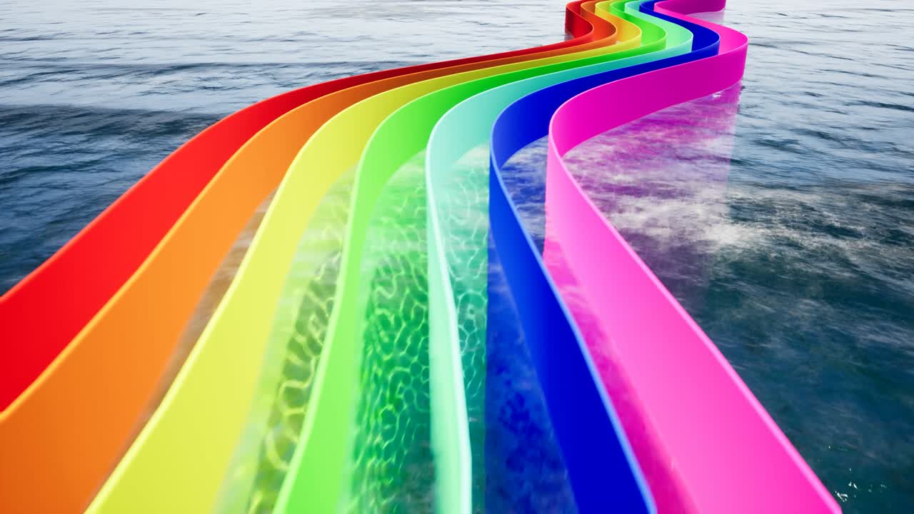 modelo de diseño abstracto moderno con colorida curva de color en el fondo del mar para el diseño web. animación geométrica mínima. textura de fondo abstracta. 4k