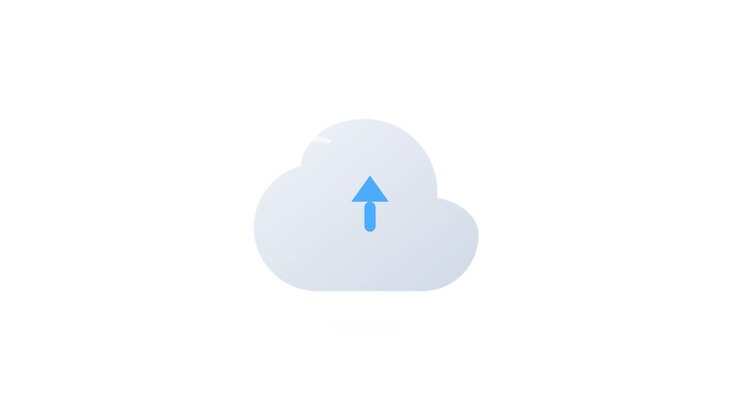 Animated Cloud Icon with Uploading Arrow