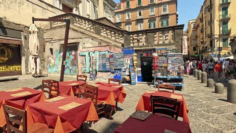 outdoor cafe with vibrant street life