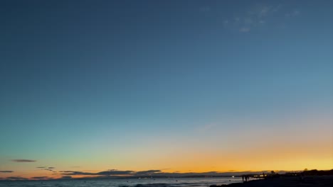 night view of the beach at sunset